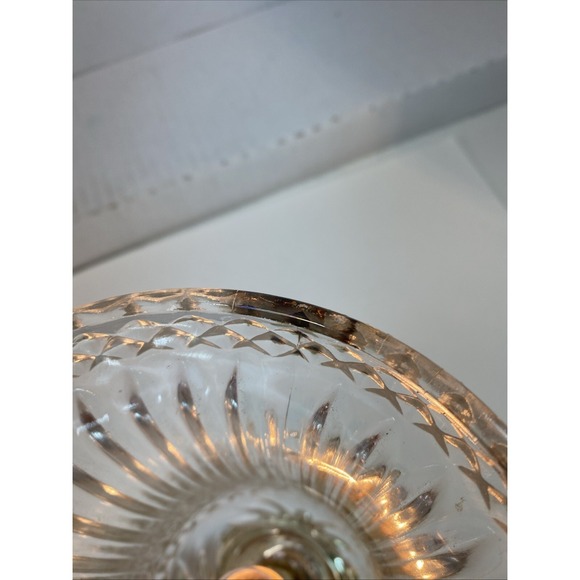 2 Vintage Clear Glass 8" Gold Base Table Lamps Accent Light Lamp Defects Working - Picture 8 of 16